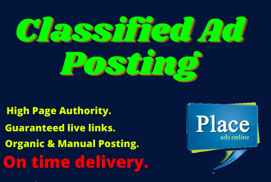 Manually Post Your ad 100 classified ad posting sites 