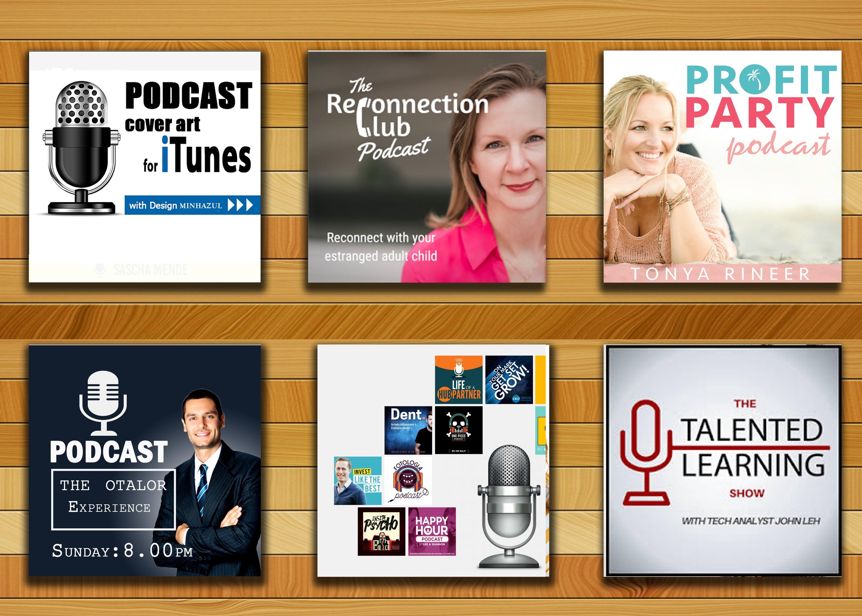 I will design Podcast cover art,logo