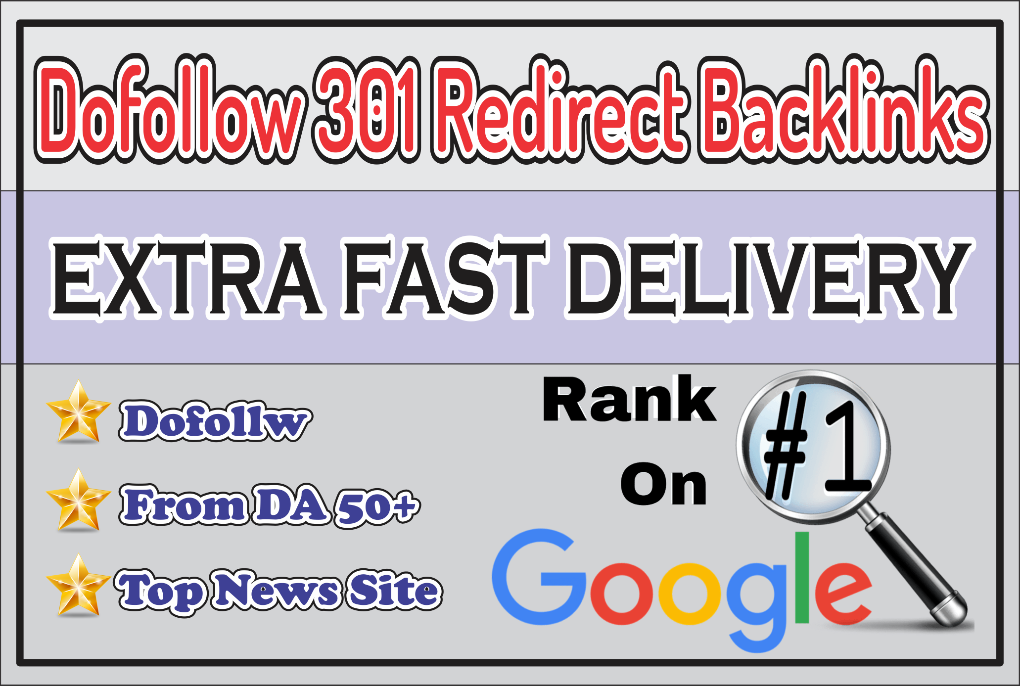 I will provide 301 redirect dofollow backlink from da 50 plus