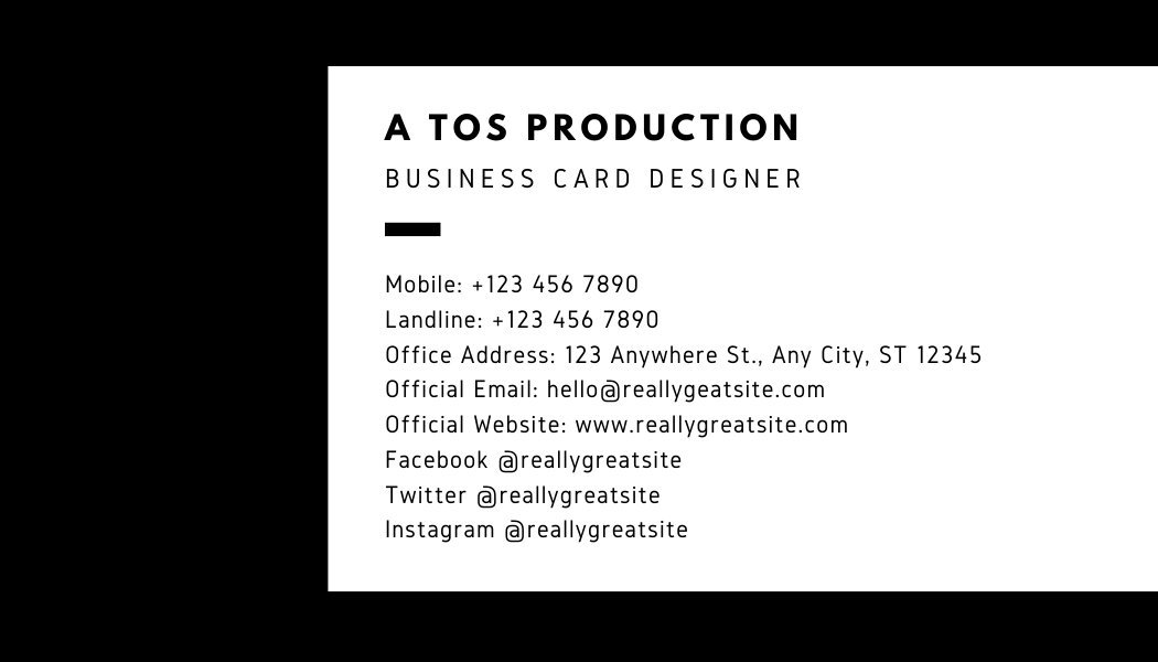 Just leave a brief description of your business and we'll create your business card for you 