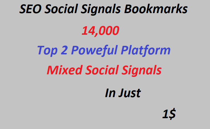 14,000+ Top 2 Powerful Platform Mixed Social Signals 7,000(web shares)and 7,000(Pinterest)