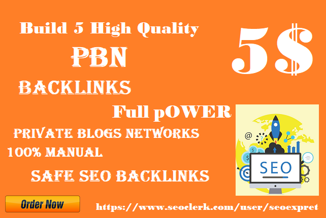 I will create 5 Homepage Dofollow permanent unique domains PBN backlinks on DA 20+ domains