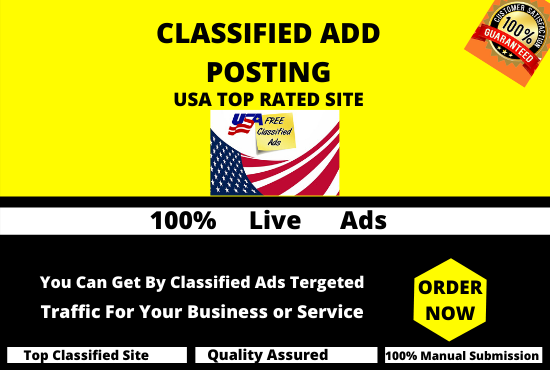 I will post classified ads on high pr ads sites in USA