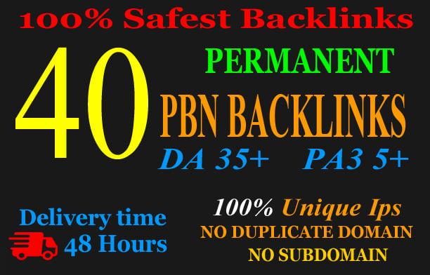 Build 40+ Permanent Web2.0 Backlink with High DA/PA/TF/CF On your homepage with unique website 