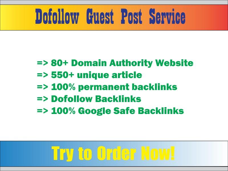 I will Write and Publish Guest Posts on high DA Blog with Dof0llow Links