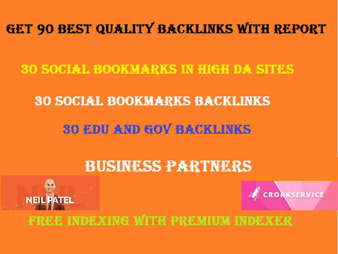 90 Best quality backlinks 30 High Profile, 30 edu backlinks and 30 social bookmarks