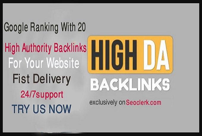 Fire your google ranking with 40 high authority backlinks