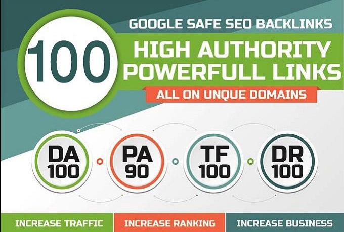 Create 100 High DA PA TF CF Quality SEO Backlinks For your website, google top rank