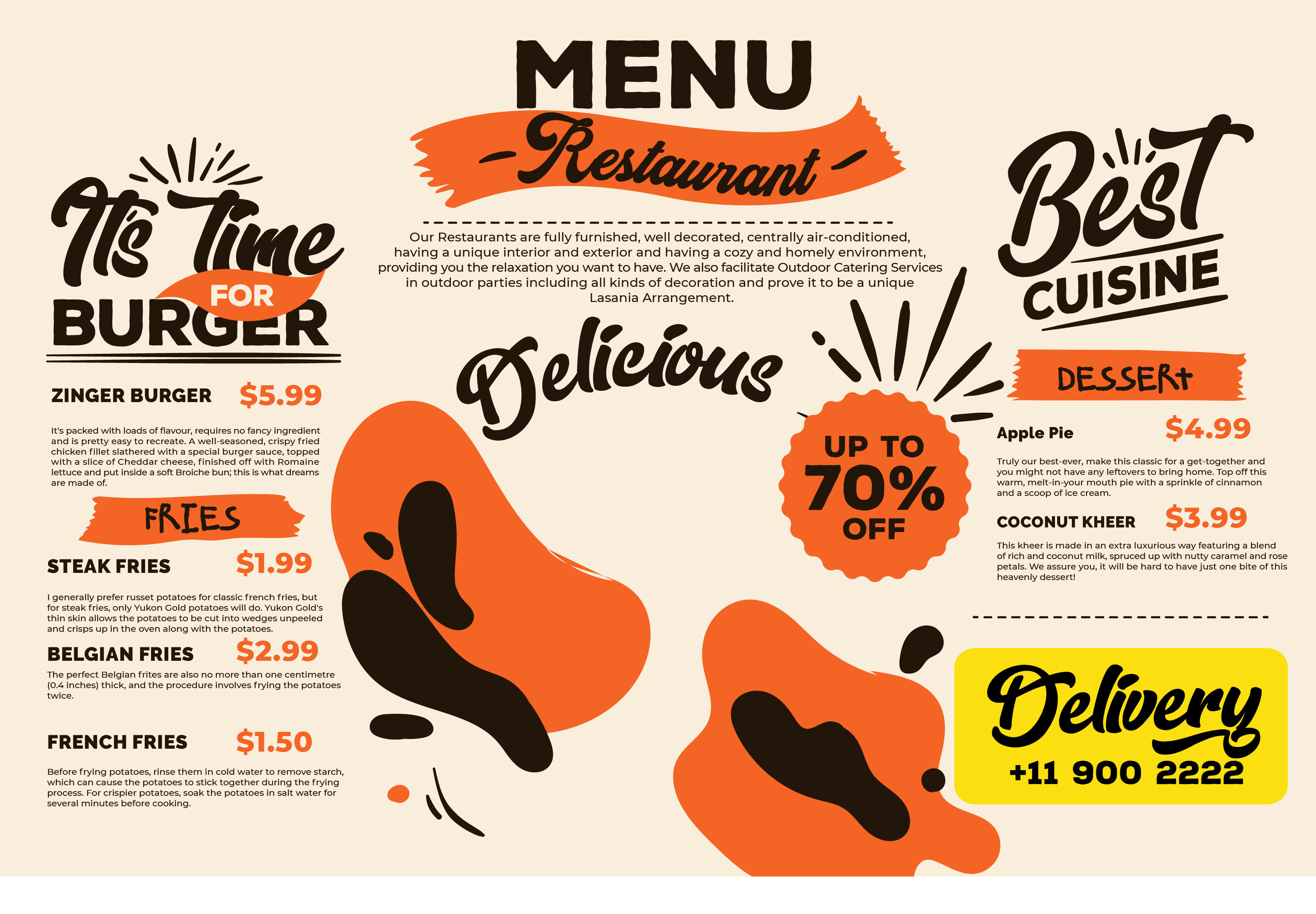 Design Professional & Classic Restaurant menu 