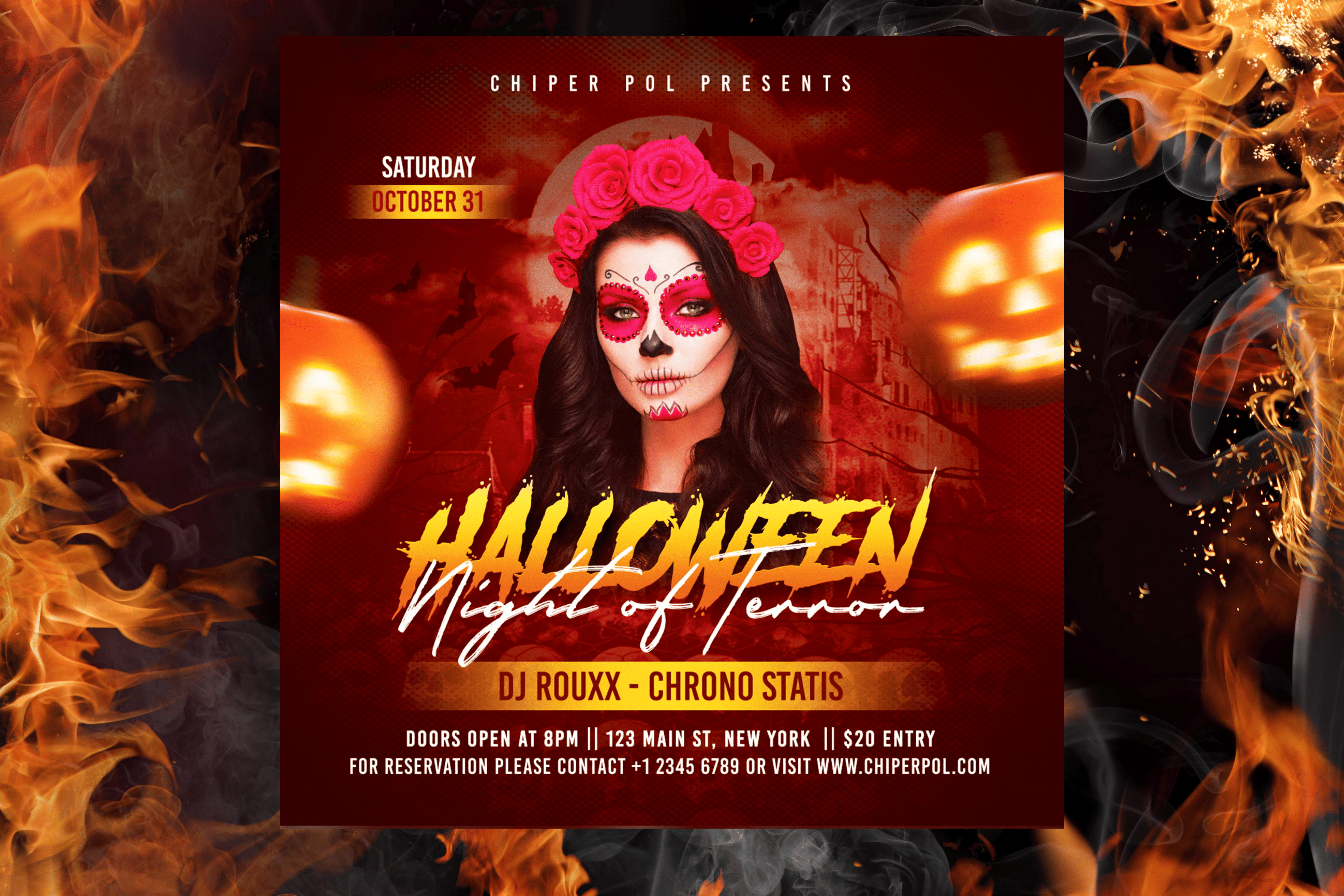 Do fascinating Halloween flyers and posters