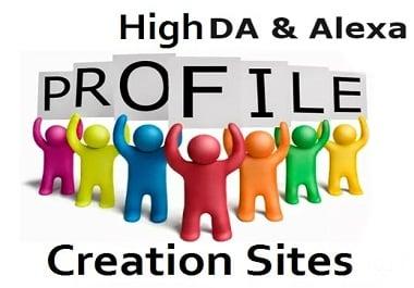 I will create 50 social profile creation high DA PA site 