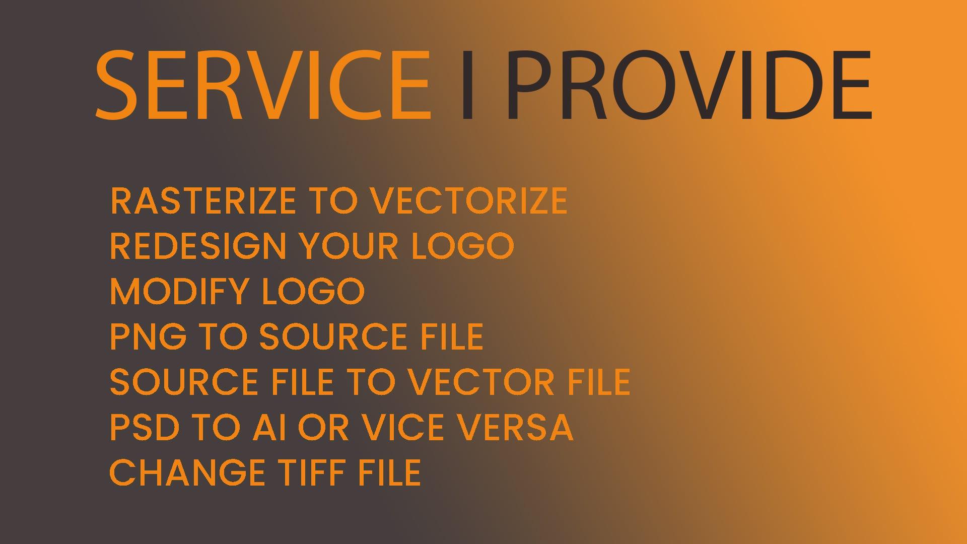 I will redraw your logo, modify your logo ,change colour of your logo