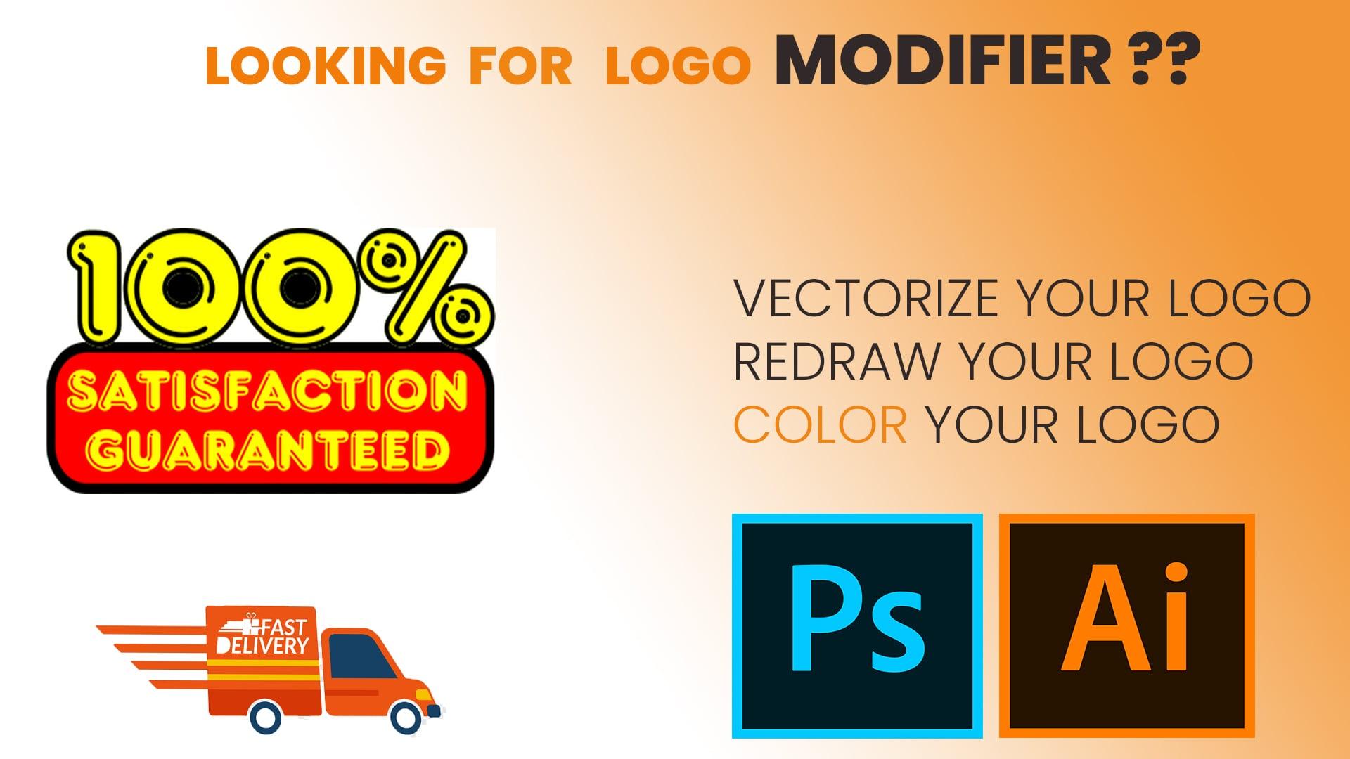 I will redraw your logo, modify your logo ,change colour of your logo