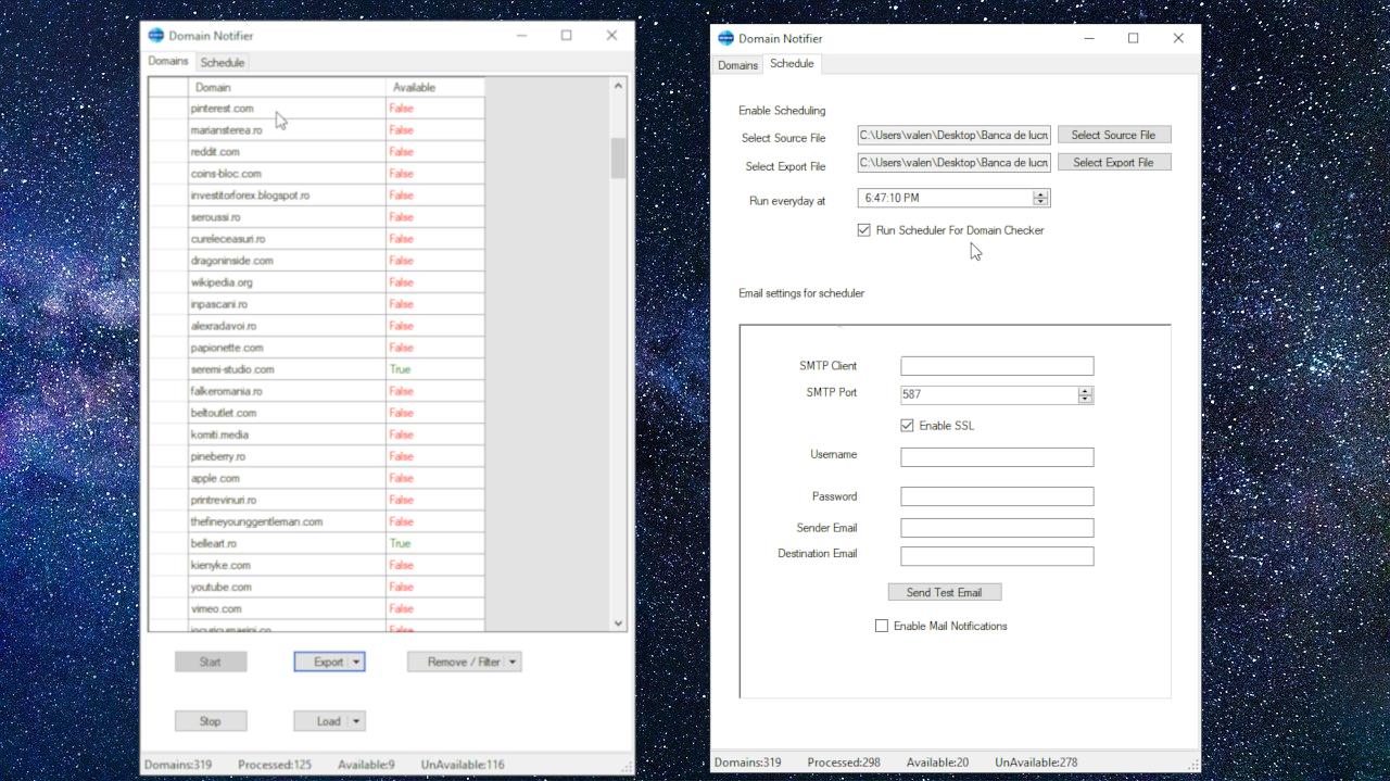 Domain Notifier - Bulk Domain Availability Checker With Schedule Option