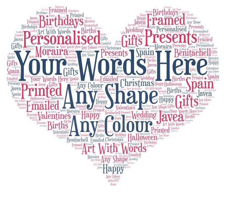 Word Cloud I will put your words into shapes.