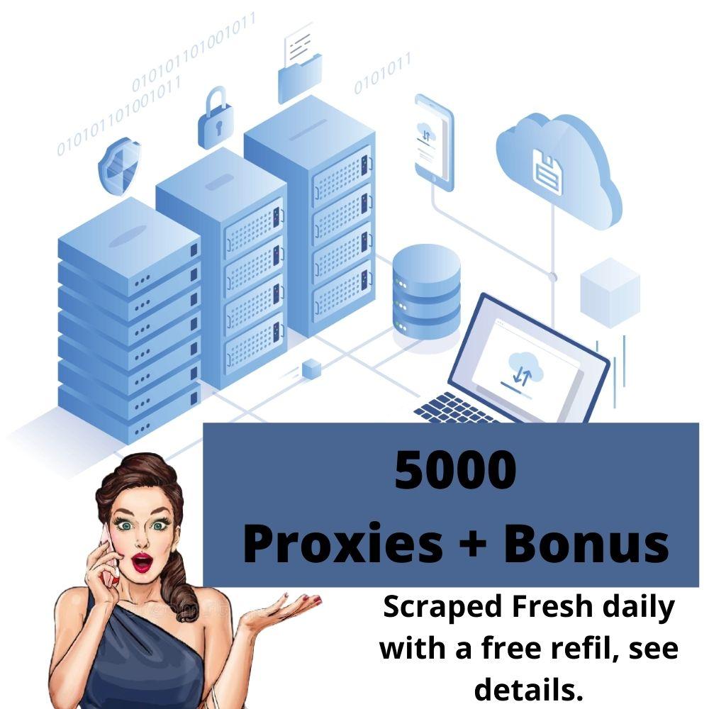 5,000 IP Proxies with Bonus, Delivered Immediately 