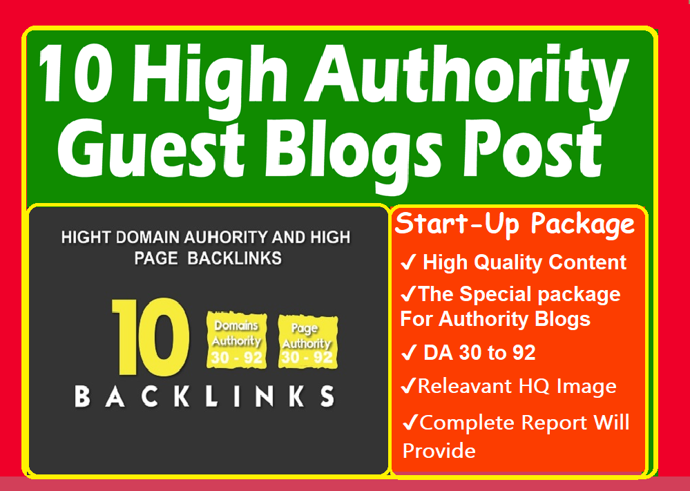 Super offer- Write and Publish 10X Not PBN, Real Sites High Authority Guest Post DA 100-40
