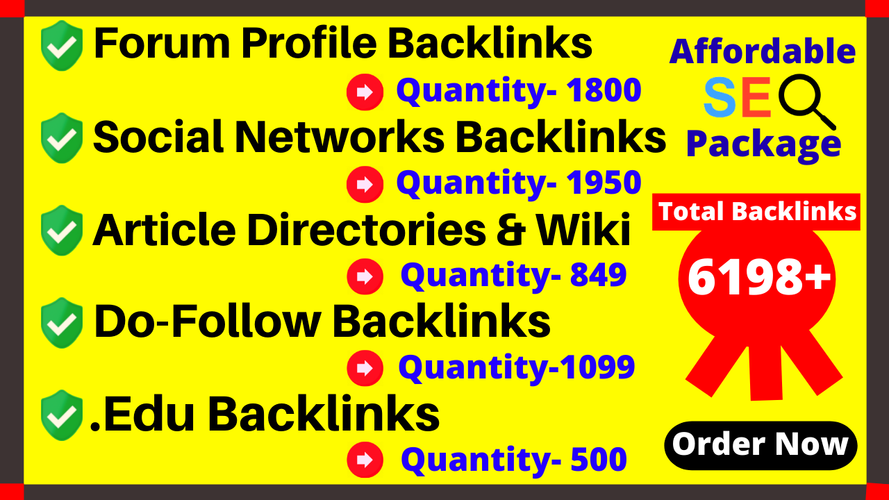 Provide You 6198+ DoFollow, .Edu, Wiki Article directories, Forum, Social & Mix platforms Backlinks