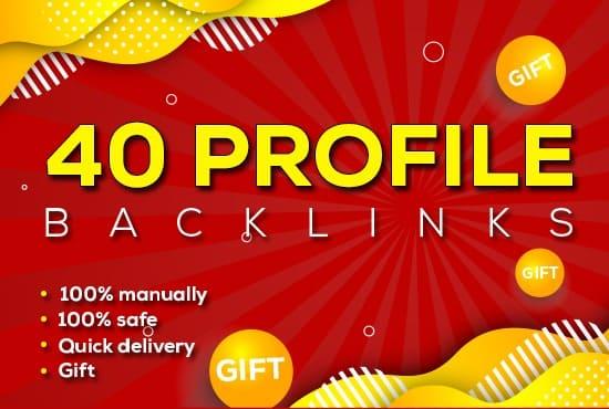 I create a high quality 40 profile backlink for your site. 