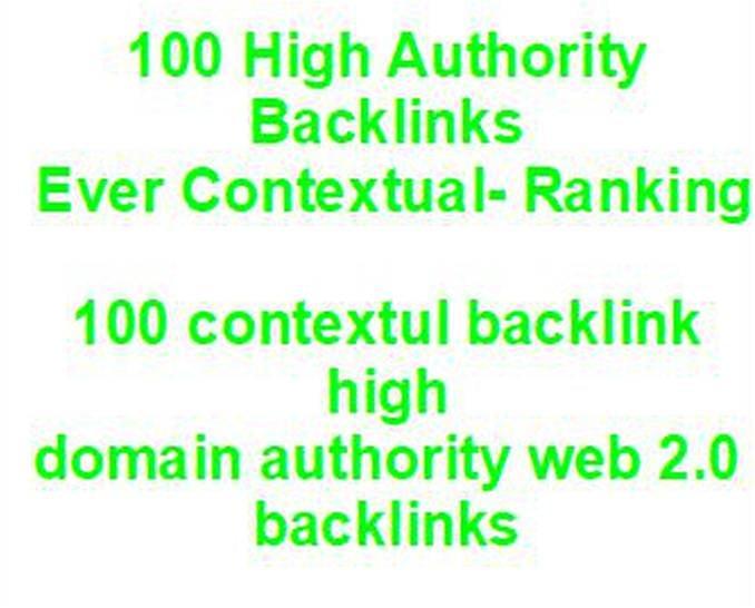 I will create 100 High Authority Backlinks Ever Contextual- Ranking