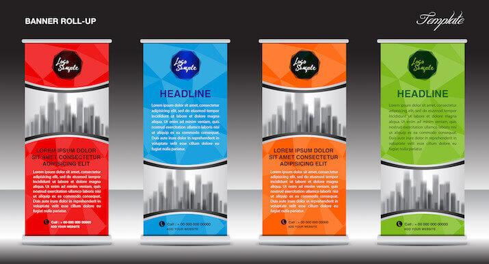 I will create a roll up banners, pull up banners for your business