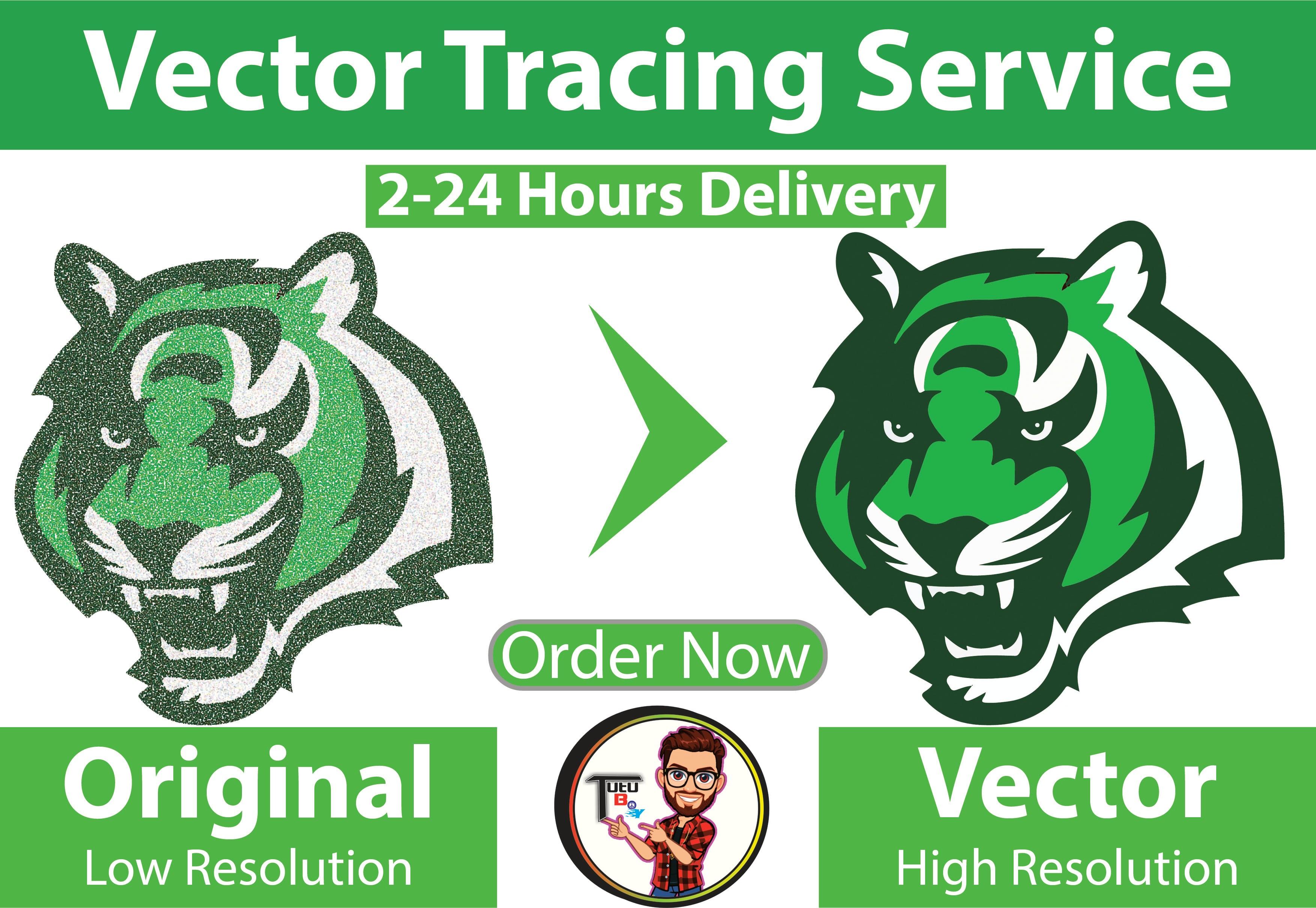 convert logo to high quality vector tracing 20 hours