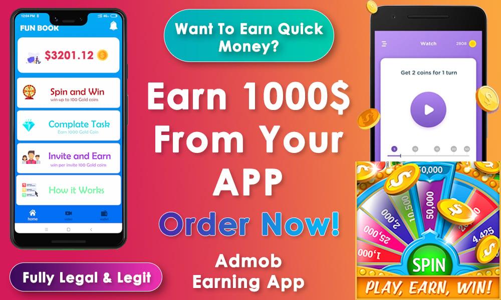develop a professional android earning app with ads