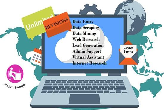 I will do data entry related all the work at time