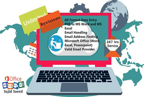 I will do data entry related all the work at time