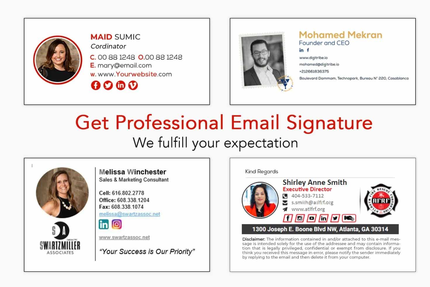 I will design clickable HTML email signature for you