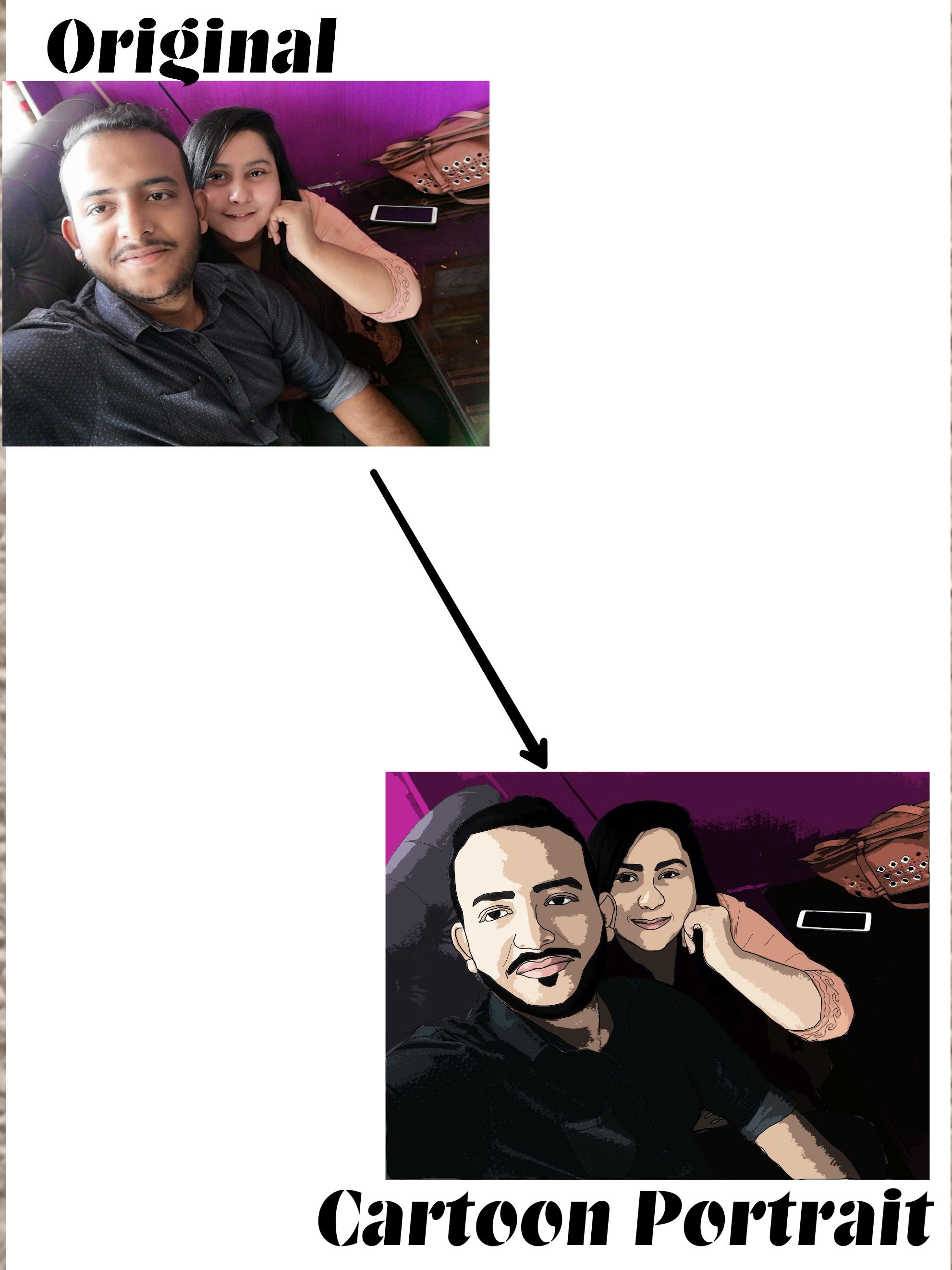 Turn your image into an awesome cartoon portrait(1 Figure)