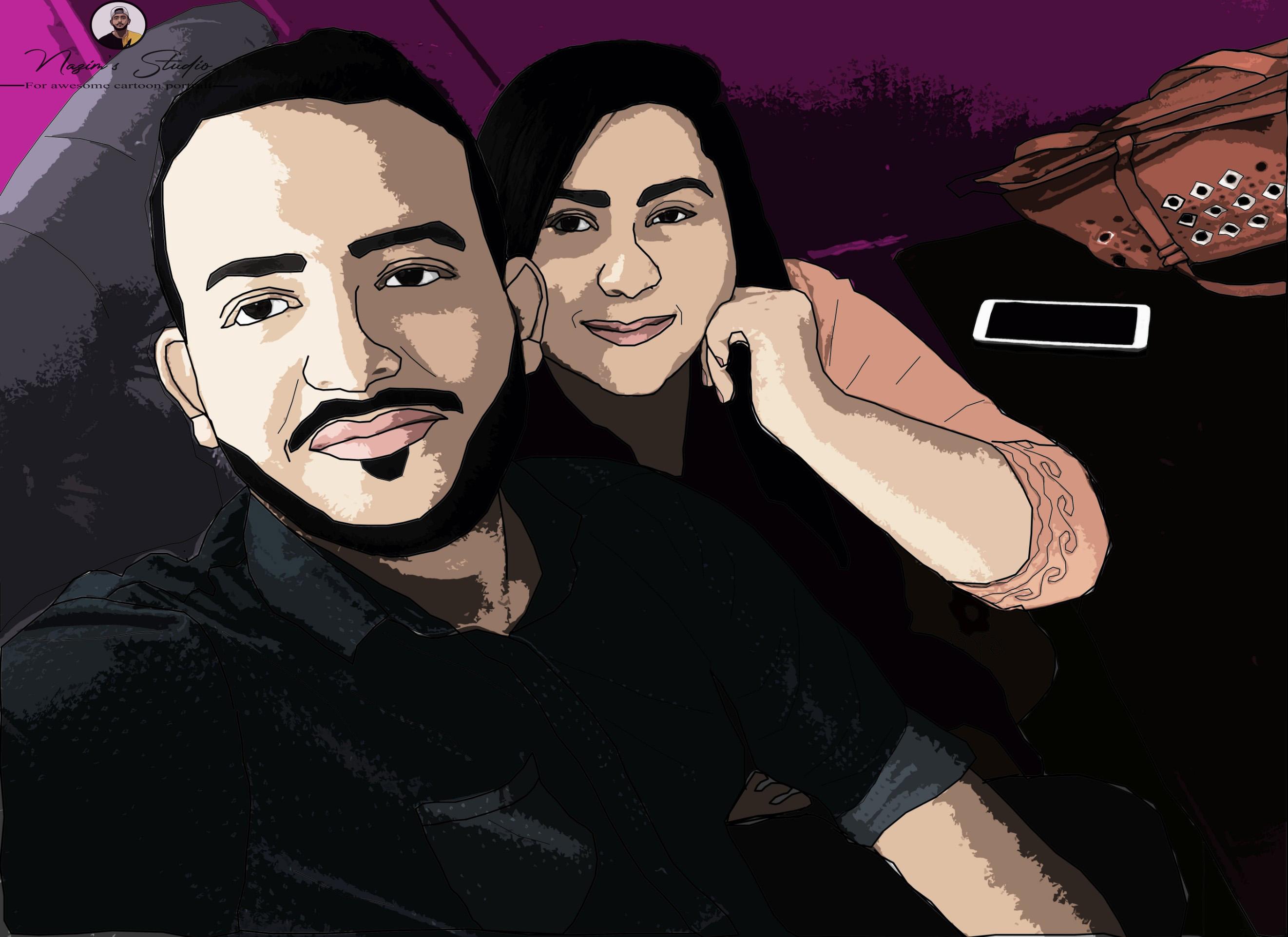 Turn your image into an awesome cartoon portrait(1 Figure)