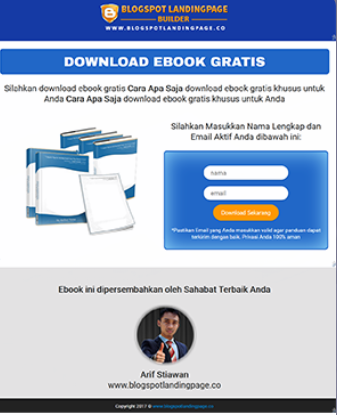 send tamplate blogspot landing page builder