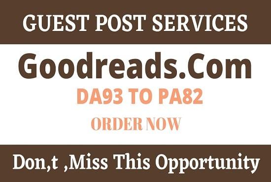 write and publish guest post on DA93 Goodreads.com