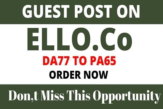 Write and publish guest post on Ello.com