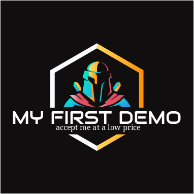 heraldic, modern luxury logo with hand drawing