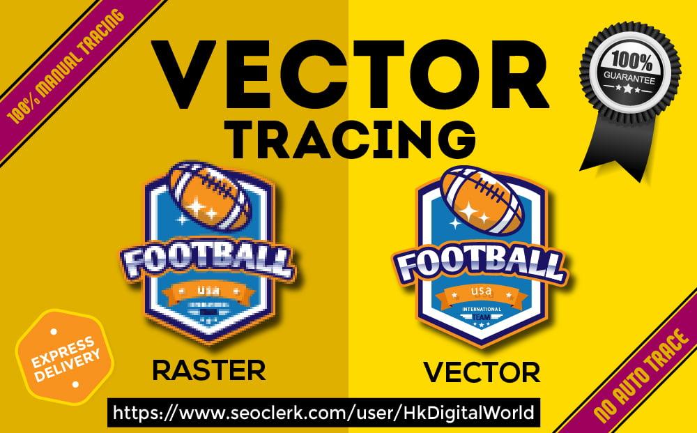 I will convert to vector tracing, redraw logo, vectorize image