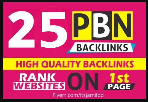 25 High Quality Permanent Dofollow HomePage PBN backlinks