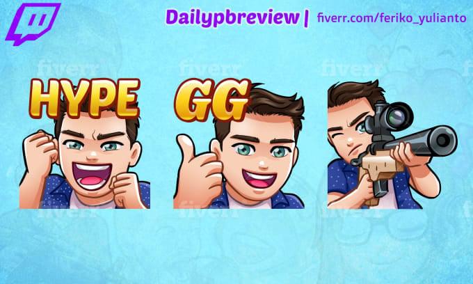 I will create custom twitch emotes