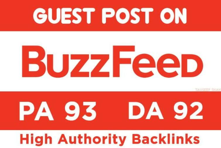 Publish a Guest Post on Buzzfeed.com with 1 backlinks and article Included