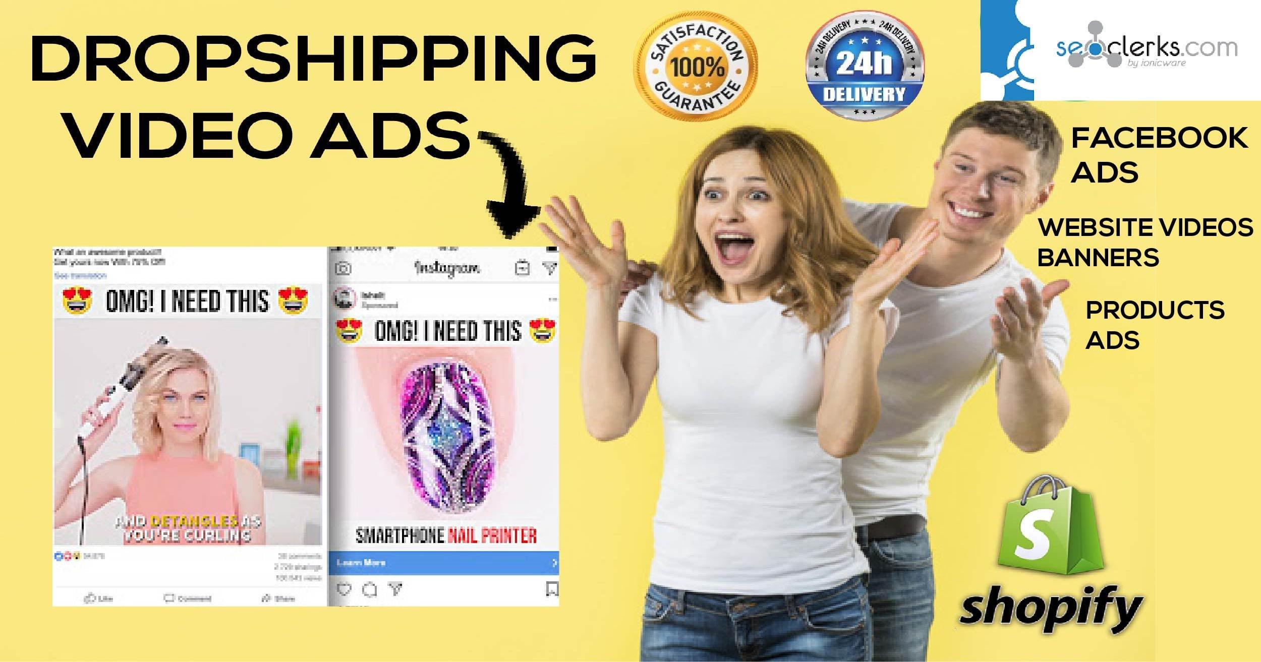 I will create eye catchy dropshipping ads and facebook video ads 