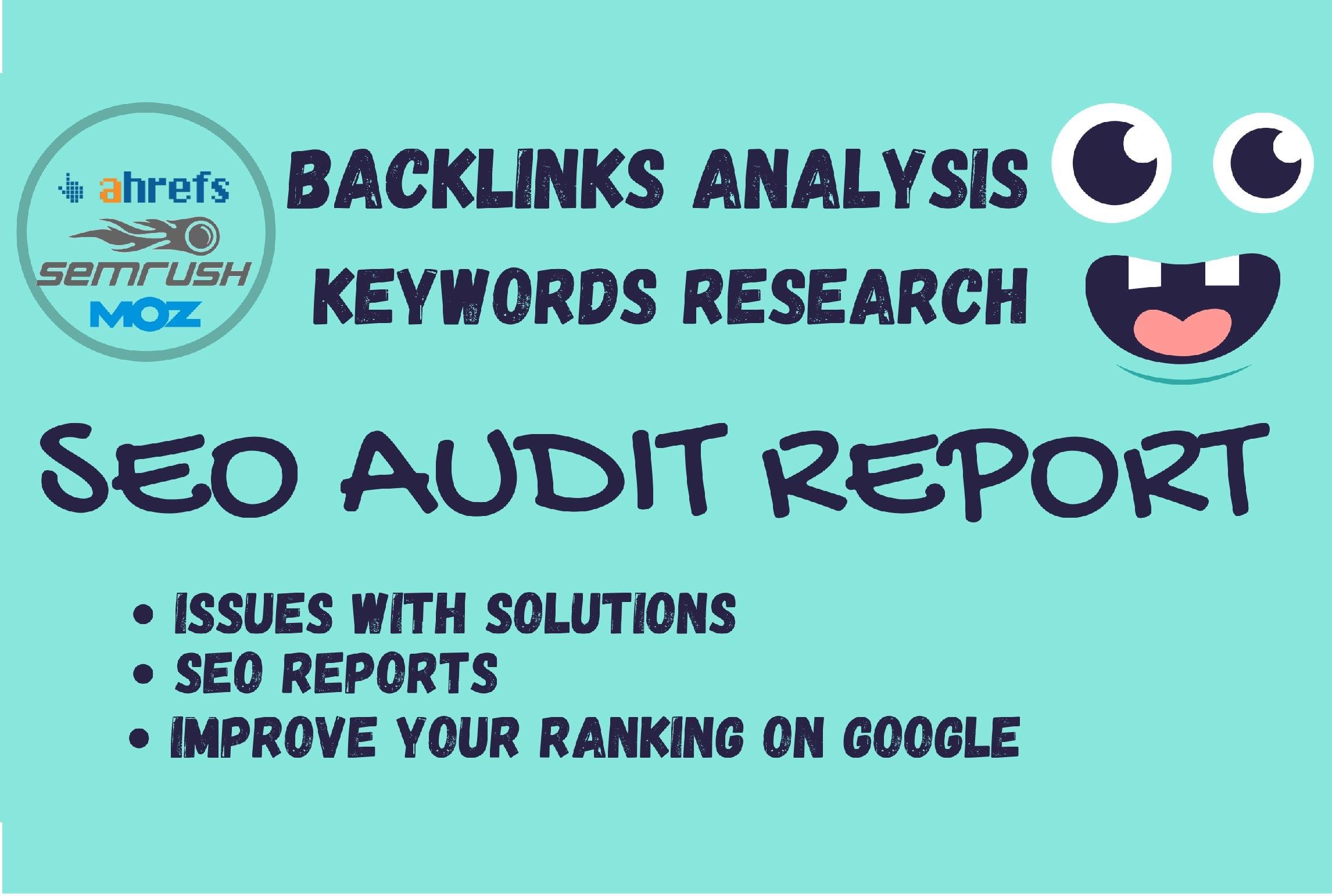 I will provide complete seo audit report of your website