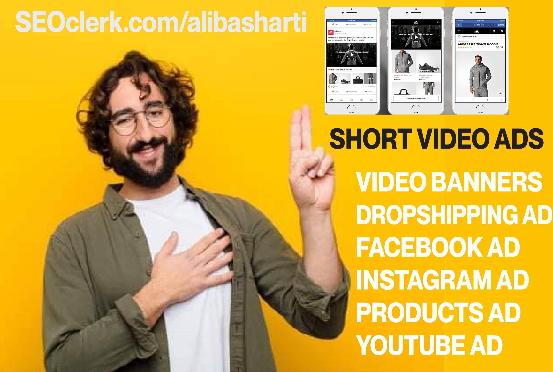 I will make video banner dropshipping ad facebook ads for online store