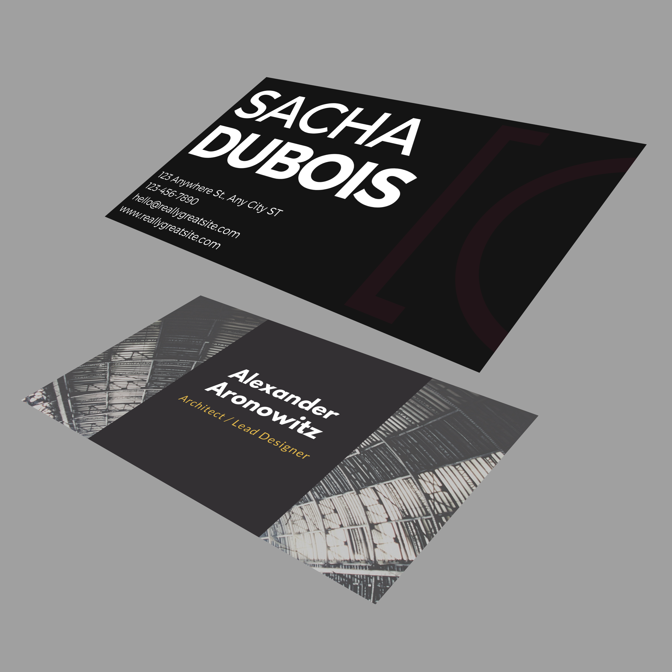 unique double sided business or visiting cards 