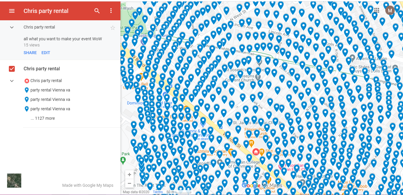 maps in Google Earth 150 Google Map Point Marker citation for local business Rank
