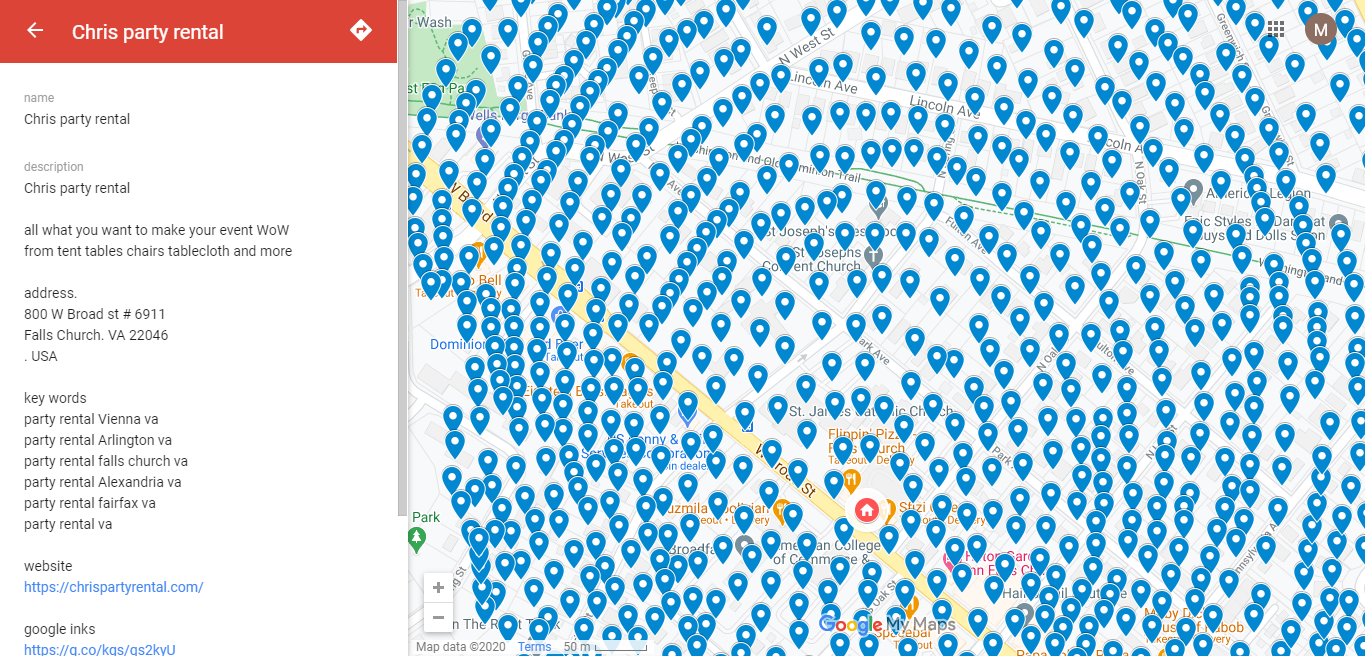 maps in Google Earth 150 Google Map Point Marker citation for local business Rank