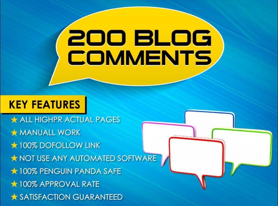 I will create 200 dofollow backlinks blog comments 
