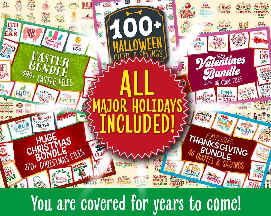 SVG Bundle - SVG DXF PNG pdf EPS files for Silhouette Files for Cricut Cut Files/Silhouette Studio, 