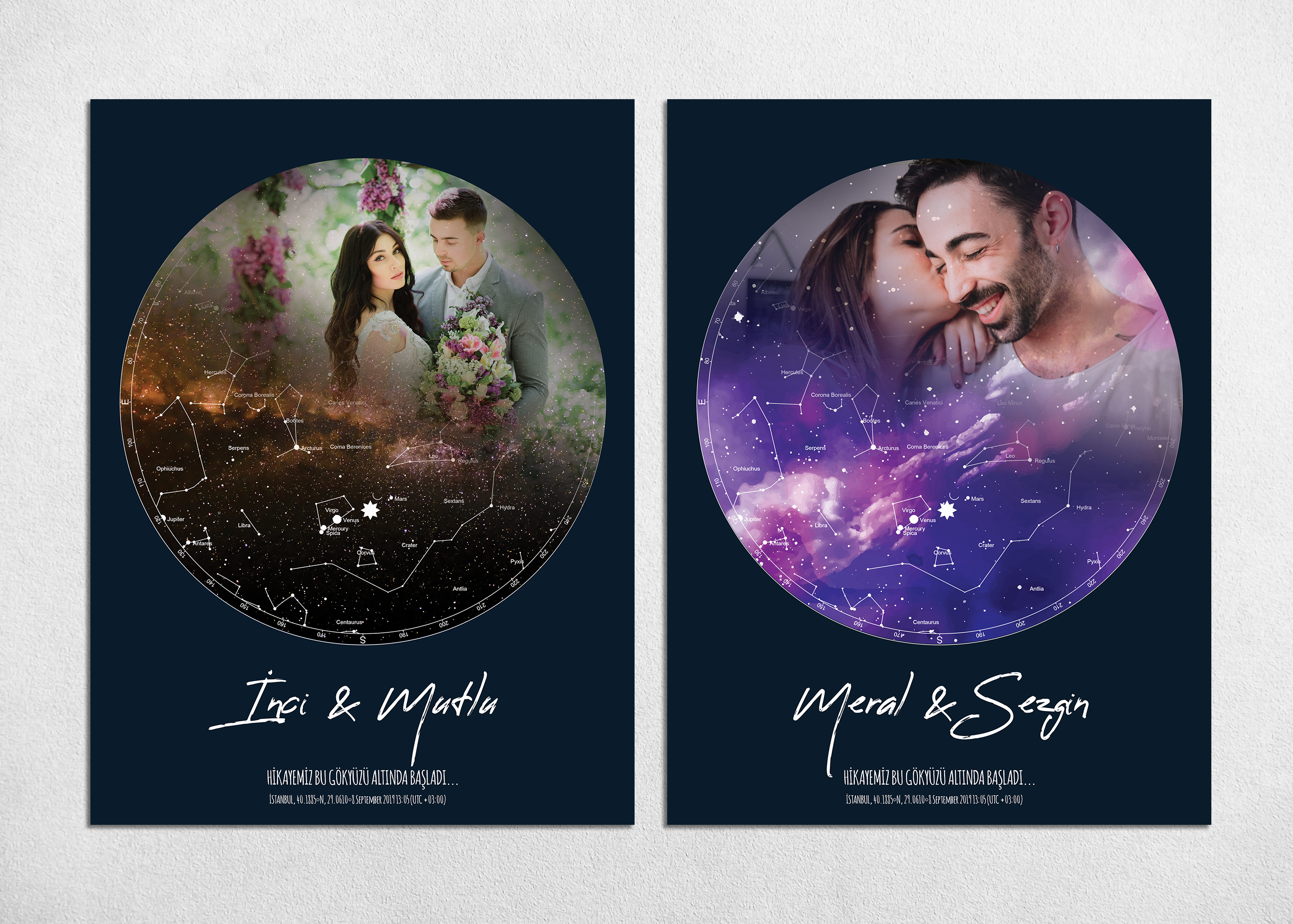 custom photo night sky star map or custom night sky star map