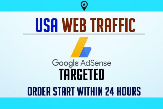 Google Adsense targeted organic USA web traffic 